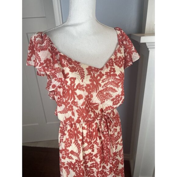 ALL IN FAVOR WOMEN'S MIDI DRESS Feminine Floral Tiered Ruffle Hem Cap Sleeves - Picture 10 of 12